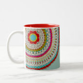 Mod Floral Mandala 11 oz Two-Tone Mok (Links)