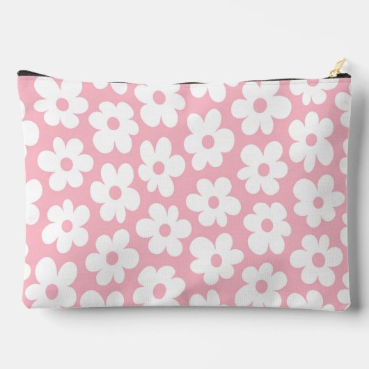 Mod Floral Patroon Roze en Wit Etui (Achterkant)