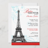 Mod Flourish Eiffel Tower Parisian Baby shower Kaart (Voorkant)