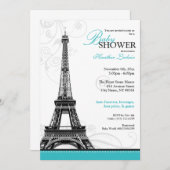 Mod Flourish Eiffel Tower Parisian Baby shower Kaart (Voorkant / Achterkant)