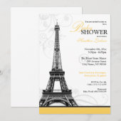 Mod Flourish Eiffel Tower Parisian Baby shower Kaart (Voorkant / Achterkant)