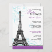 Mod Flourish Eiffel Tower Parisian Baby shower Kaart (Voorkant)