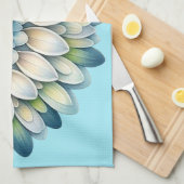 Mod Flower – Blauw, Salie & Geel Theedoek (Quarter Fold)