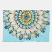 Mod Flower – Blauw, Salie & Geel Theedoek (Horizontaal)
