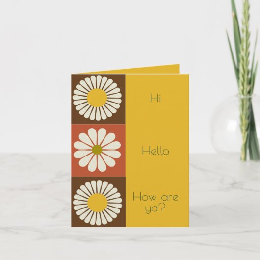 Mod Flower Bold White Yellow Day Greep Kaart (Voorkant)