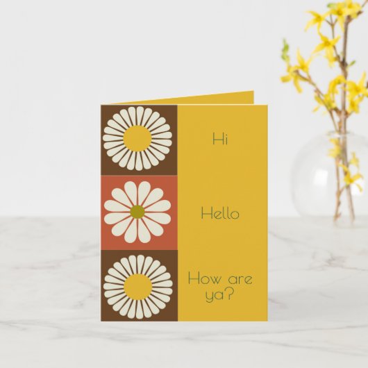 Mod Flower Bold White Yellow Day Greep Kaart (Gele Bloem)