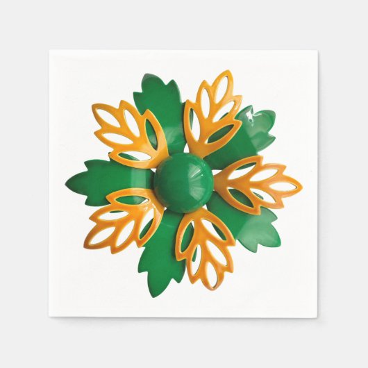 MOD  Flower Broche Zomer Verjaardag Retro Servet (Voorkant)