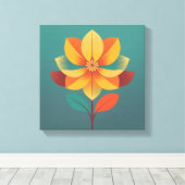 Mod Flower Canvas Afdruk (Insitu (Houten vloer))