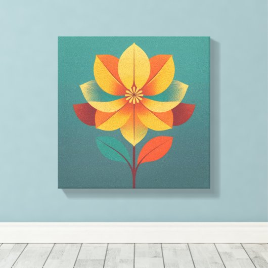 Mod Flower Canvas Afdruk (Insitu (Houten vloer))