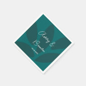 Mod Flower Petals Botanical Blauwgroen Wedding Nap Servet (Hoek)