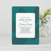 Mod Flower Petals Botanisch Blauwgroen Vrijgezelle Kaart (Staand voorkant)