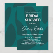 Mod Flower Petals Botanisch Blauwgroen Vrijgezelle Kaart (Voorkant / Achterkant)