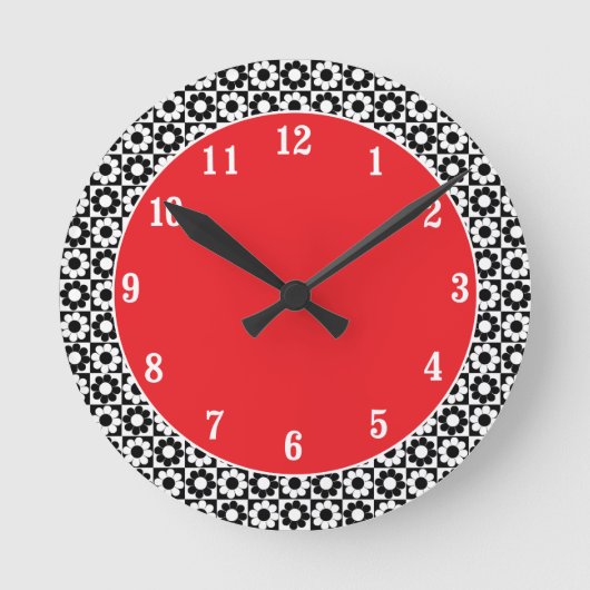 Mod Flower Power Ronde Klok (Voorkant)