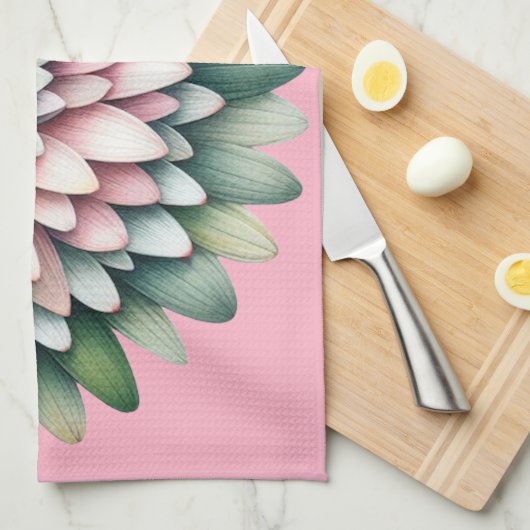 Mod Flower – Roze, Wijze & Geel Theedoek (Quarter Fold)