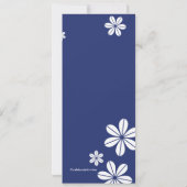 Mod Flowers Bridal Shower Invitation Navy Blue Kaart (Achterkant)