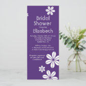 Mod Flowers Bridal Shower Invitation Paars Kaart (Staand voorkant)