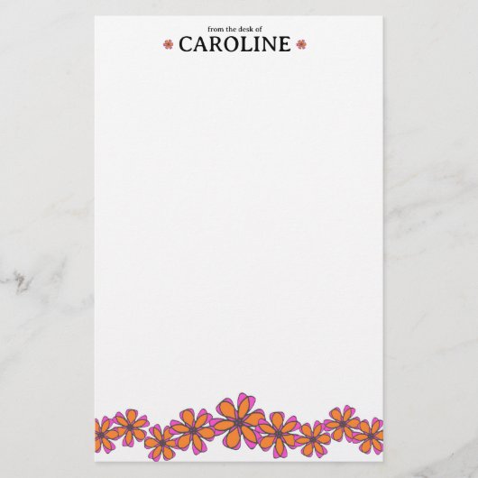 Mod Flowers Persoonlijke Stationery Briefpapier (Voorkant)