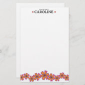 Mod Flowers Persoonlijke Stationery Briefpapier (Voorkant / Achterkant)