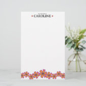 Mod Flowers Persoonlijke Stationery Briefpapier (Staand voorkant)
