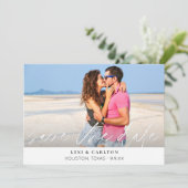 MOD Foto & Calligrafie 4 W Save the Date Kaart (Staand voorkant)