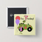 Mod Frogs 1e verjaardag Vierkante Button 5,1 Cm (Voorkant /achterkant)