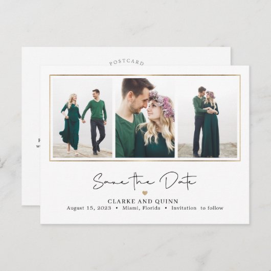 Mod Galerij EDITABLE KLEUR sparen de Datum Briefkaart (Voorkant / Achterkant)