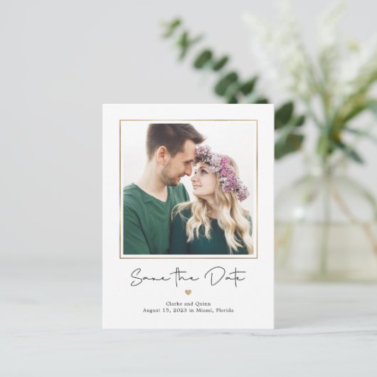 Mod Galerij EDITABLE KLEUR sparen de Datum Briefkaart (Staand voorkant)