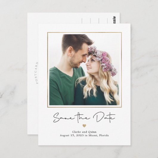 Mod Galerij EDITABLE KLEUR sparen de Datum Briefkaart (Voorkant / Achterkant)