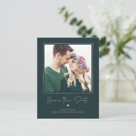 Mod Galerij EDITABLE KLEUR sparen de Datum Briefkaart (Staand voorkant)