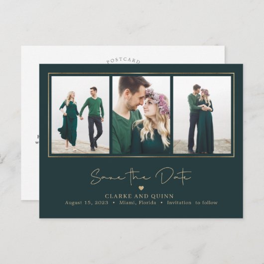 Mod Galerij EDITABLE KLEUR sparen de Datum Briefkaart (Voorkant / Achterkant)