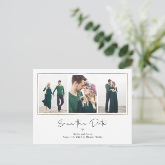 Mod Galerij EDITABLE KLEUR sparen de Datum Briefkaart (Staand voorkant)