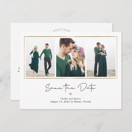 Mod Galerij EDITABLE KLEUR sparen de Datum Briefkaart (Voorkant / Achterkant)