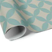 Mod Geometrische Retro Moderne Turquoise uit het m Cadeaupapier (Rol Hoek)