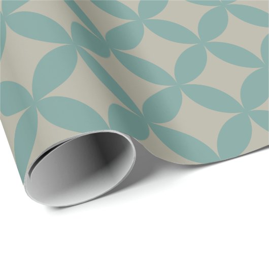 Mod Geometrische Retro Moderne Turquoise uit het m Cadeaupapier (Rol Hoek)