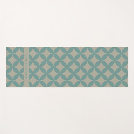 Mod Geometrische Retro Moderne Turquoise uit het m Yogamat (Voorkant (horizontaal))
