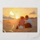 MOD GOLD TULP WEDDING BEWAAR DE DATUM FOLIE UITNODIGING (Voorkant)