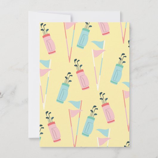 Mod Golfing Mid-Century Baby shower Reveal Sign Kaart (Achterkant)