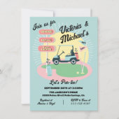 Mod Golfing Mid-Century Baby shower Reveal Sign Kaart (Voorkant)