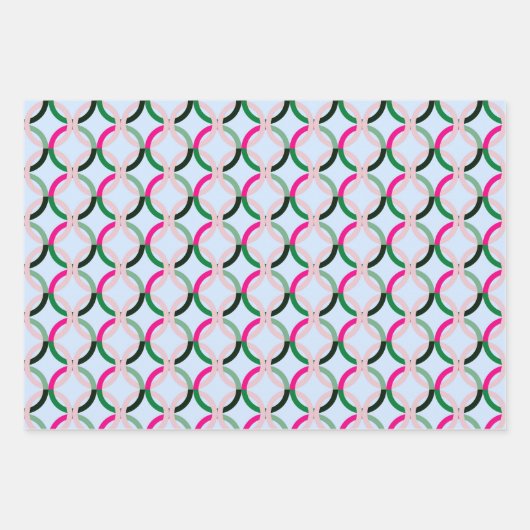 Mod grafische vakantie trio cadeau wrap inpakpapier vel (Voorkant 2)