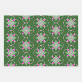 Mod grafische vakantie trio cadeau wrap inpakpapier vel