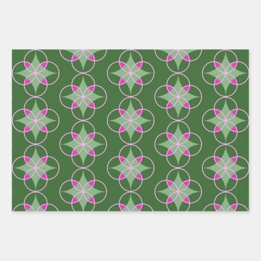 Mod grafische vakantie trio cadeau wrap inpakpapier vel (Voorkant)