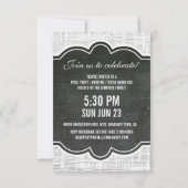 Mod Gray Chalkboard Foto Afstudeerder Party Kaart (Achterkant)