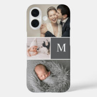 Mod Gray Custom Monogram Fotocollage