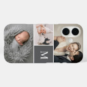 Mod Gray Custom Monogram Fotocollage Case-Mate iPhone Case (Achterkant (horizontaal))