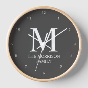 Mod Gray Gepersonaliseerd Familie Monogram