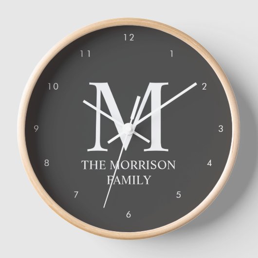 Mod Gray Gepersonaliseerd Familie Monogram (Voorkant)