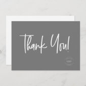 Mod Gray White Company Logo Sociale Dank u Bedankkaart (Voorkant / Achterkant)
