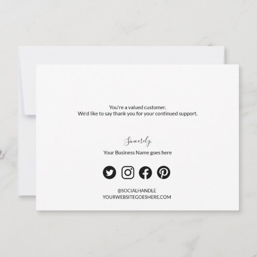 Mod Gray White Company Logo Sociale Dank u Bedankkaart (Achterkant)