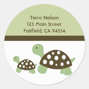 Mod Green Dot Turtles Adreslabel Sticker