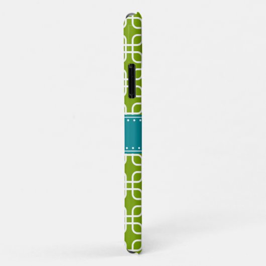 Mod Green Pattern Blauwgroen Quatrefoil Monogram Case-Mate iPhone Case (Achterkant/rechts)